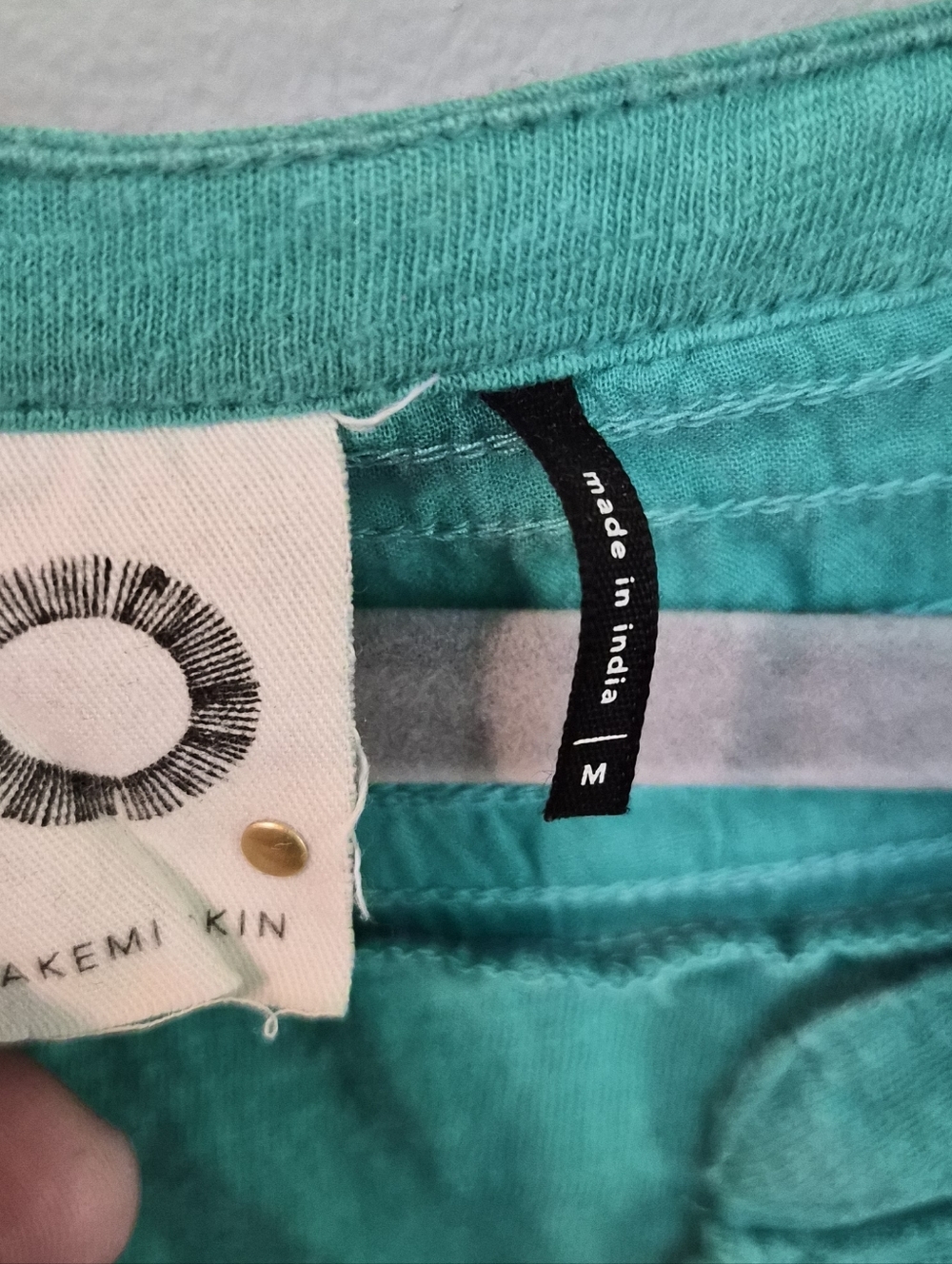 Turquoise Embroidered V-Neck Top - Picture 2 of 4
